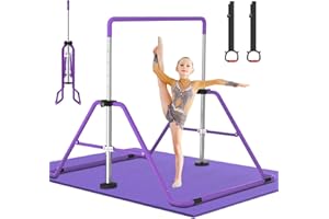DOBESTS Kids Gymnastics Bar Folding Horizontal Bar, Adjustable Height Gymnastic Horizontal Bars, GymnasticTraining Equipment for Home