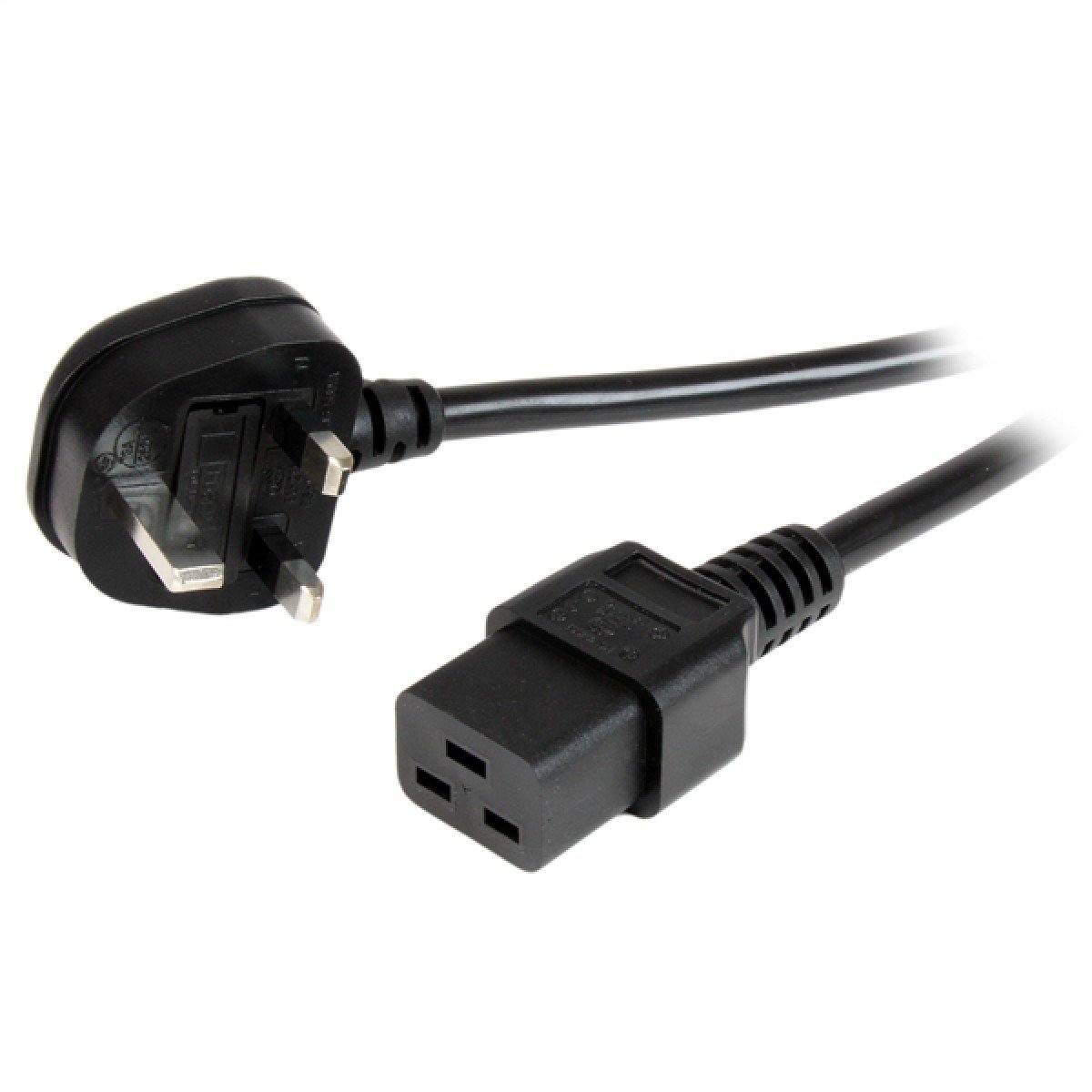 StarTech.com 6ft (2m) UK Computer Power Cable, 16AWG, BS 1363 to C19, 13A 250V, Black Replacement AC Power Cord, UK Power Cable for PC and Network Equipment - UL Listed (PXTUKC192M)