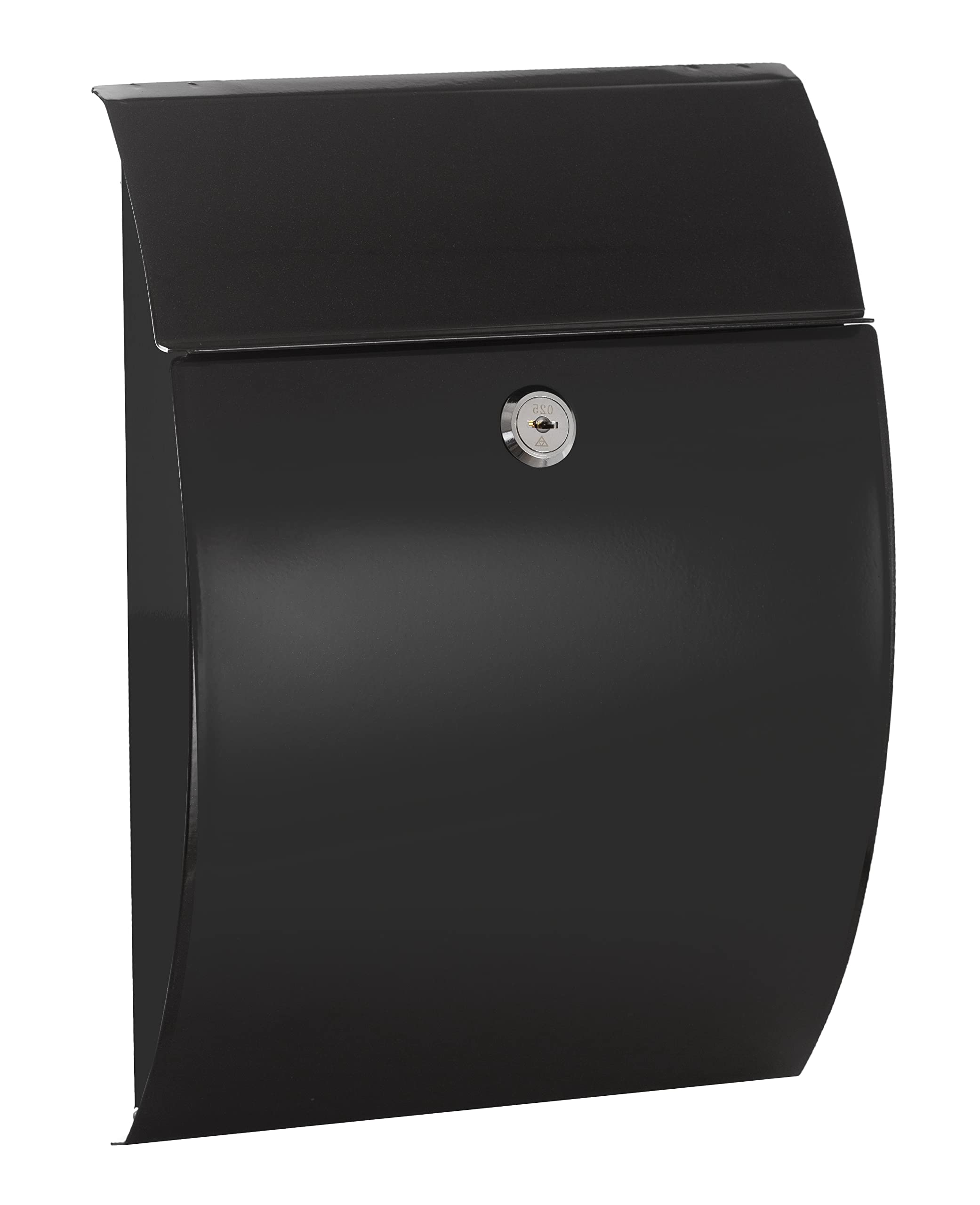 ARREGUI Galan E5964 Steel Exterior Letterbox Small Wall Letterbox Easy to Install Outdoor Mailbox Black