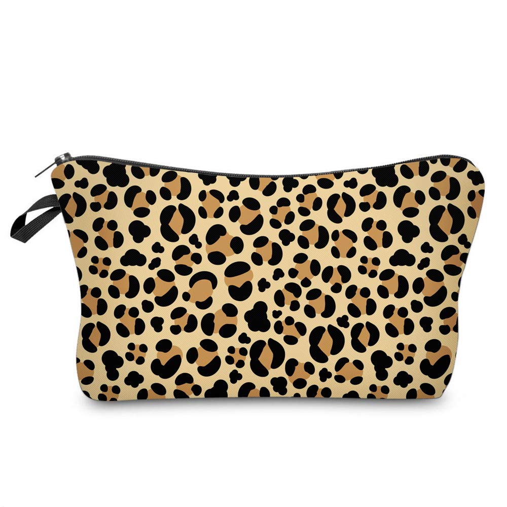Cosmetic Bag for Women,Loomiloo Adorable Roomy Makeup Bags Travel Waterproof Toiletry Bag Accessories Organizer Liama Gifts (Leopard Print 51465)