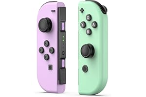 CIMENNTU Switch Controller for Nintendo Switch Controller, Switch Controller Replacement Accessories with Double Vibration/Wake-Up/Motion Control/Screenshot（Purple&Green） (Pink&Green)