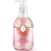 Kustie Grapefruit Jam Body Wash, Exfoliating Shower Gel with Strawberry Seeds, Grapefruit Extract & Squalane – Refreshing, Brightening & Nourishing Cleanser for Dry & Sensitive Skin, 19.6 fl oz