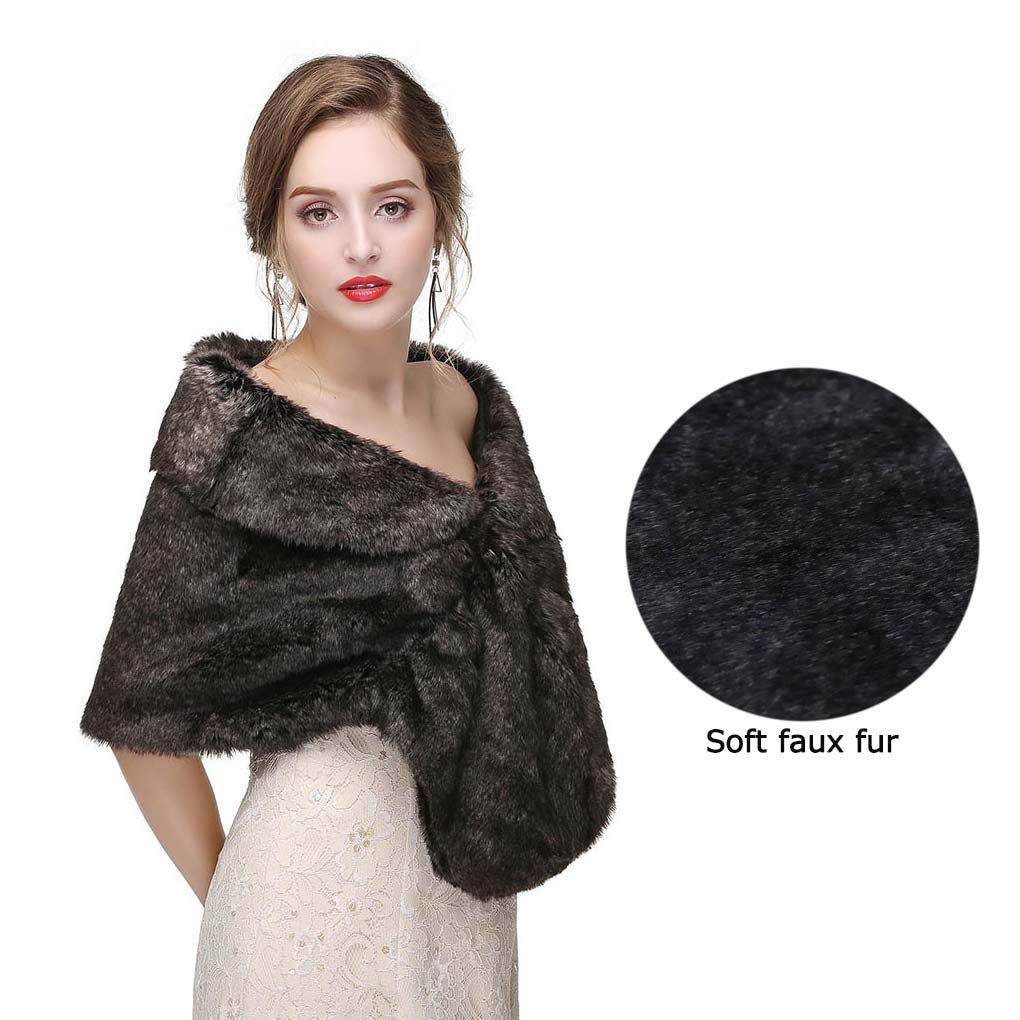 Yfe Women's Faux Fur Wraps and Shawls Sleeveless Wedding Fur Stole Shrug 1920 Faux Fur Scarf Coat For women Fur Capelet Mink Yfe Women's Faux Fur Wraps and Shawls Sleeveless Wedding Fur Stole Shrug 1920 Faux Fur Scarf Coat For women Fur Capelet Mink