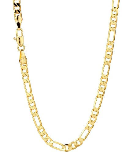 Amazon.com: Kooljewelry 10k Yellow Gold 3.5 mm Figaro Link Chain