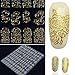 Binmer(TM) Nail Sticker Metal Retro Hollow Totem Gold Silver Nail Sticker