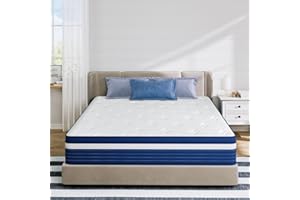 TXO Full Size Mattress, 10 Inch Hybrid Mattress with Individual Pocketed Coil Springs and High Density Foam, Edge Support, Motion Isolation, Pressure Relief, Plush Full Mattress in a Box
