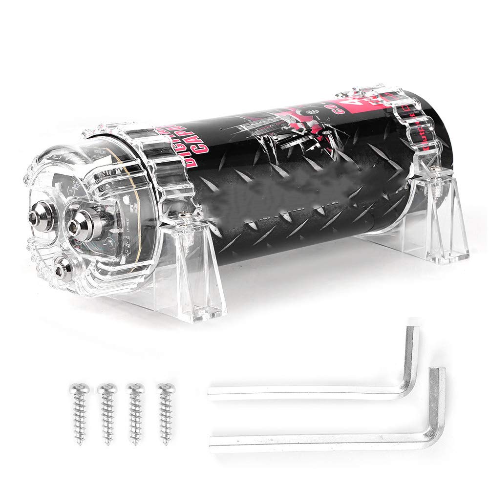 KIMISS Car Audio Amplifier Capacitors 4 Power Capacitor Digital Power Capacitor LED Voltage Display Powering Cap Car Audio Amplifier Power-Distribution Kits