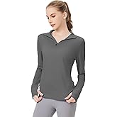 100% Merino Wool - Women's Classic Thermal Merino Base Layer Half Zip Sweater Top for Hiking Outdoors BlackL