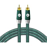 KAIBOER Digital Audio Coaxial Cable, Silver-Plated Copper Core &amp; Gold-Plated Connectors, Suitable for Home Theaters, Audio Systems, Car Sound Systems, Speakers, DVD Players, Emerald, 6.5FT/2M