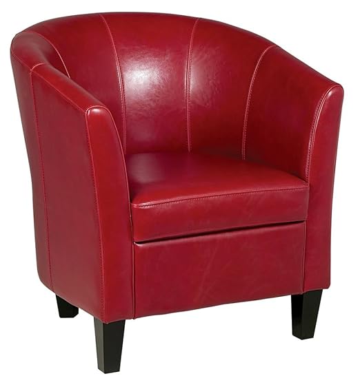 Maxfield Brick Red Bicast Leather Tub Chair Kitchen & Dining
