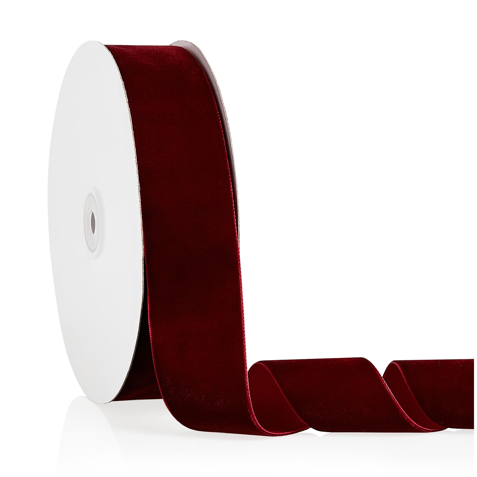 Photo 1 of 1.5" X 20 Yards Burgundy Velvet Ribbon for Christmas Tree Wreath Decoration Handmade Crafts Ornaments Gift Wrapping & Bow Making