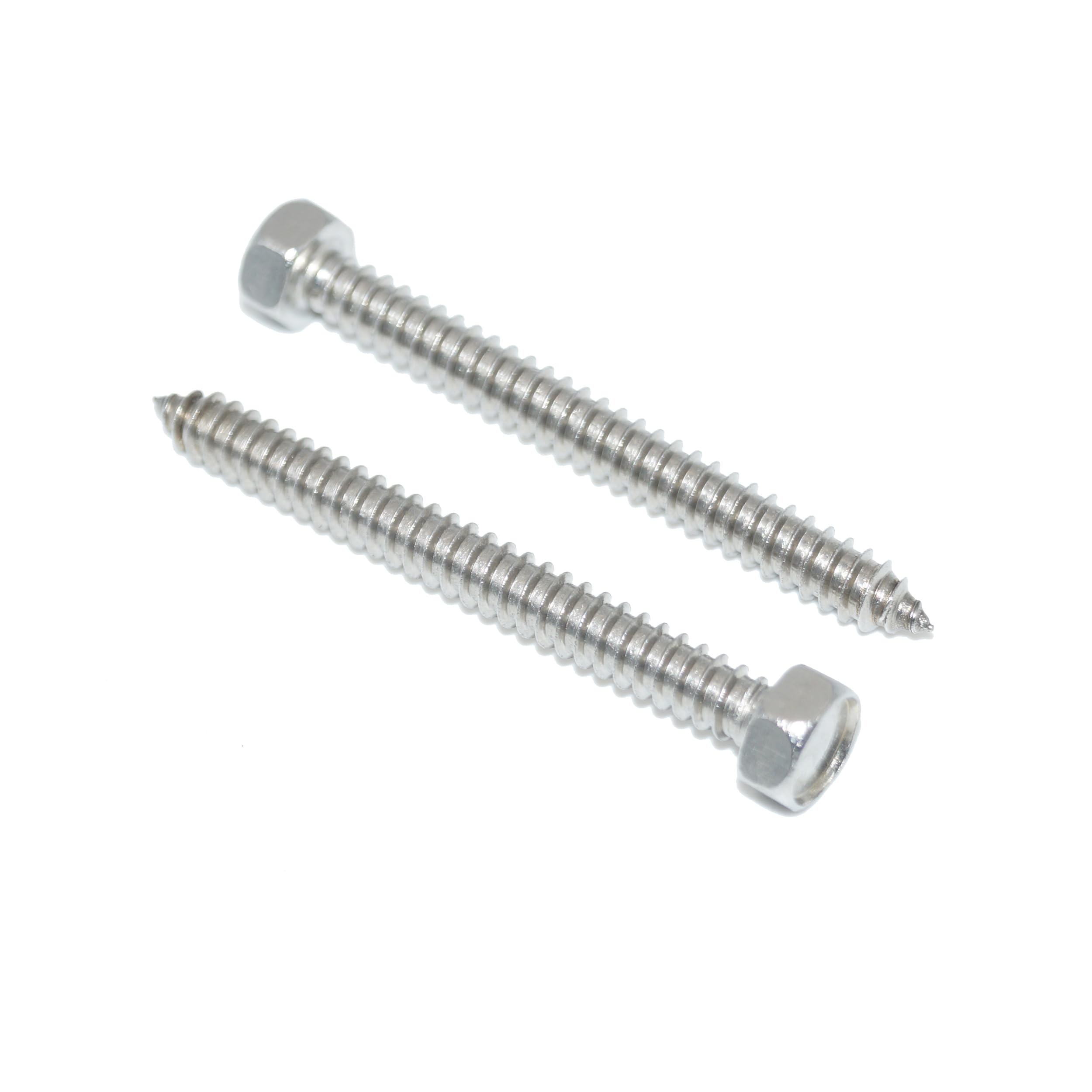 Hexagon Tapping Screws 5.5 x 100 Pack of 20 Stainless Steel A2 / V2A Key Screws - DIN 7976 / ISO 1479 - Rust-Proof - Form C