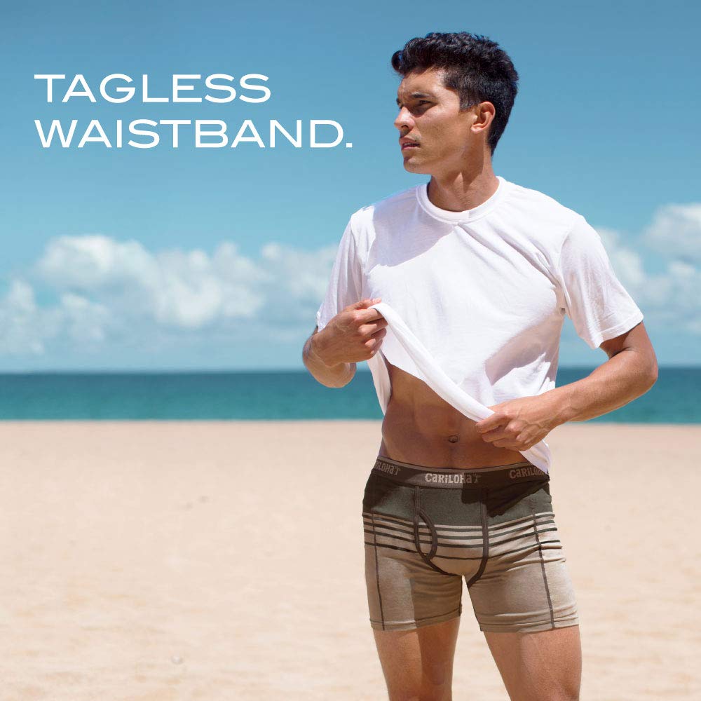 Cariloha Men's Bamboo Underwear Boxer Briefs With Fly (Black, Medium