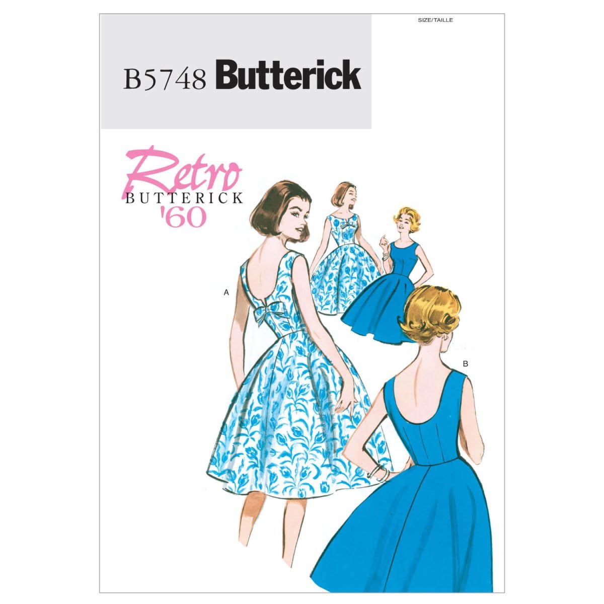 Butterick Patterns B5748 Size E5 14-16-18-20-22 Misses'/ Misses' Petite Dress, Pack of 1, White