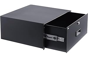 Tecmojo 4U Rack Drawer,Rack Mount Drawer for 19in Network Equipment/Server/AV Rack or Cabinet Enclosure,Sliding and Lockable Server Rack Drawer - Load-Bearing 22lb (10kg),with Cable Management Holes