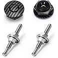 PTNHZ 2pcs 1.25" Universal Style Quick Latch Bumper Release Fastener Push Button Billet Hood Pin Lock Clip Kit Quick Pins for Auto Car Bumper Hood License Plate Carbon Fiber Texture