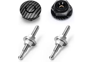 PTNHZ 2pcs 1.25" Universal Style Quick Latch Bumper Release Fastener Push Button Billet Hood Pin Lock Clip Kit Quick Pins for Auto Car Bumper Hood License Plate Carbon Fiber Texture