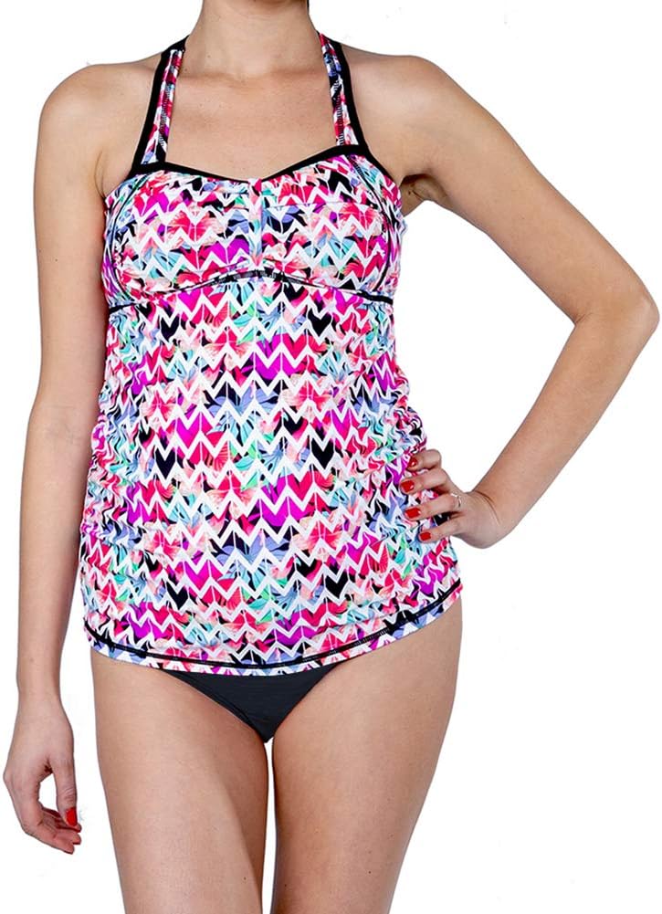 Ruched Front Maternity Swimwear-Pregnancy Swimsuits-Bathing Suit-Maternity Tankini Top