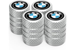 ALEJON with BMW Tire Valve Caps, Valve Stem Caps with BMW 1 3 5 6 Series X1 X3 X7 X5 X6 Z4 7 M, Alloy Car Tire Caps for Corrosion Resistant Leak-Proof Car Accessories, Silver