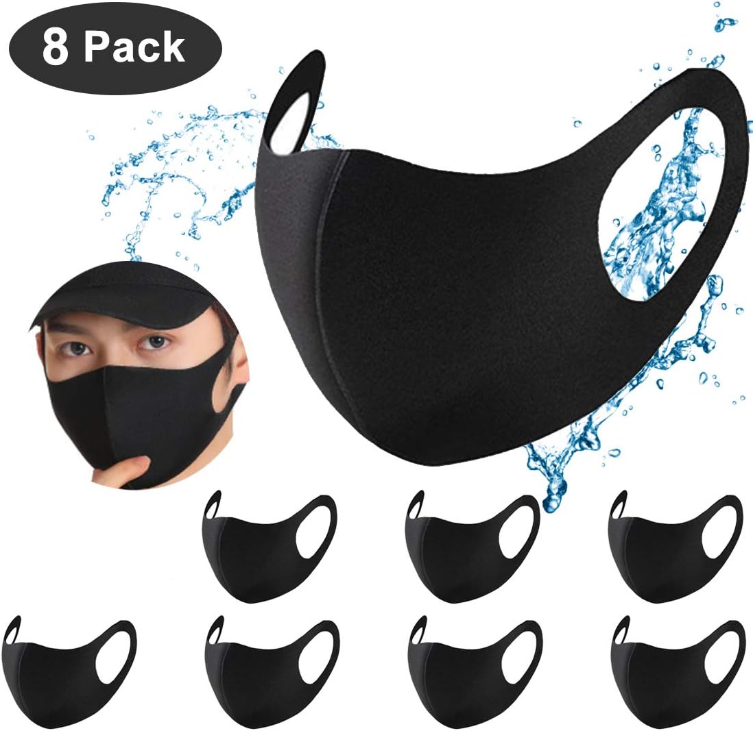 Face Mask,8 Pack Breathable Safety Mask Face Anti Dust Sports Mask Activated Carbon Dustproof Mask for for Running, Cycling, Skiing Motorbikes, Outdoor Activities