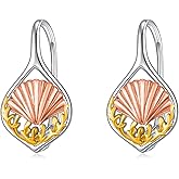 WINNICACA Ocean Leverback Earrings 925 Sterling Silver Sea Animal Beach Turquoise Dangle Drop Earrings Jewelry Christmas Birthday Gifts for Women Daughter Friends