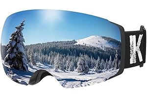 Innerking OTG Ski Goggles, Interchangeable Magnetic Lens Snow Goggles, Anti Fog Snowboard Goggles for Women Men Adult Youth