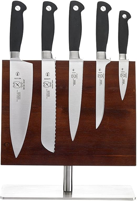 Amazon Com Mercer Culinary Genesis 6 Piece Magnetic Board Knife Set 11 3 8 X 9 Stainless Steel Kitchen Dining