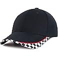 Armycrew Racing Flag Pattern Premium Cotton Cap, Fit Child to Adult Oversize