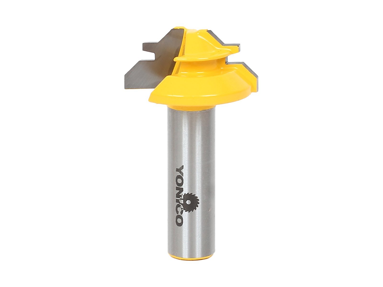 Yonico 15129 - Lock Miter Router Bit, Miter Angle: 45 Deg., Stock Size: Up to 1/2" - 1/2" Shank