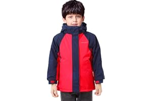 ENDIRAD Girls Waterproof Winter Snow Coat, Kids Ski Snow Jacket for Girls, Warm Fleece Lined Winter Jacket with Hood