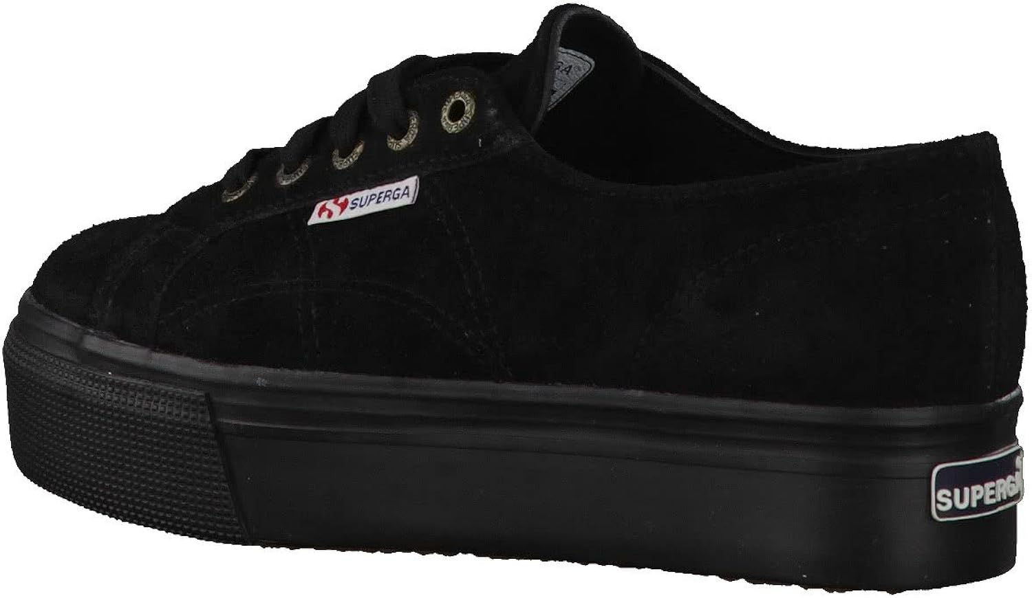superga black suede platform