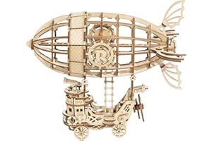 RoWood 3D Puzzles for Adults,Wood Models for Adults to Build, DIY Craft Kits for Kids Ages 8+ - Airship (176 Pieces)