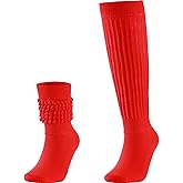 ANCHOVY Women's Slouch Socks,Slouch Socks Women Thigh High Boot Socks Soft Scrunch Stacked High Long Socks Size 5-11#C901
