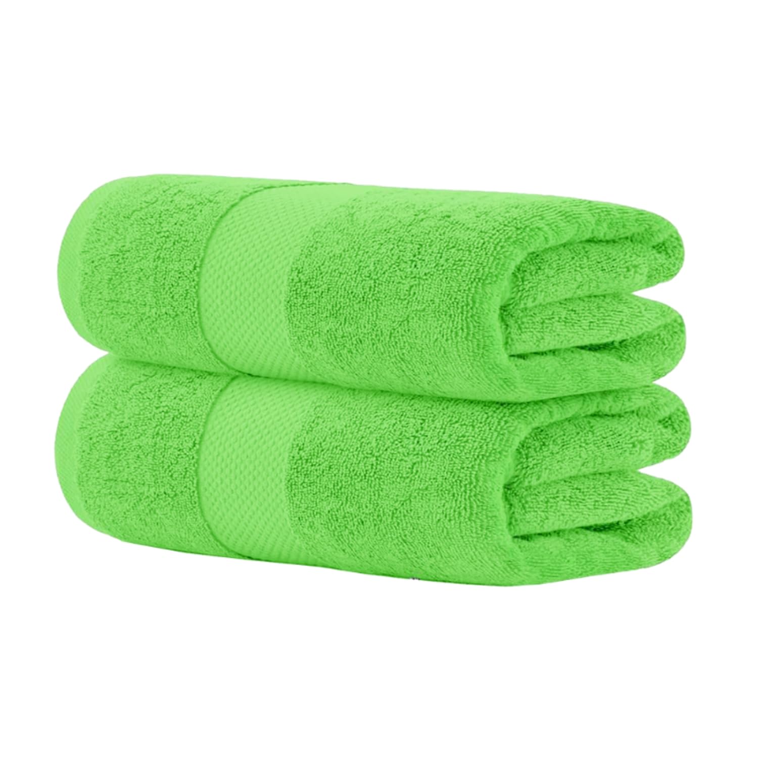 Hieftan Towels Bath Sheet Set – 100% Cotton Pack of 2 Extra Large Bath Sheets Towel 600gsm Highly Absorbent Rapid Dry Super Sheets for Bathroom 140 X 80 cm (Lime Green)