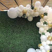 White Latex Balloons with Gold Confetti Balloons Pack of 100,for Wedding Birthday Party Baby Shower Decoration