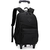 Armbq Boys Rolling Backpack with Wheels, Wheeled Trolley Bookbag for Kids | Elementary Students Roller Backpack, Available in 2‑Wheel &amp; 6‑Wheel, Large Capacity Travel Bag for School &amp; Short Trip