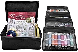 Yazzii 4 Pocket Crafter’s Organizer Tote – Arts & Crafts Storage Tote Bag - Multipurpose Storage Organizer for Crafts, Sewing, Jewelry, Make Up Black