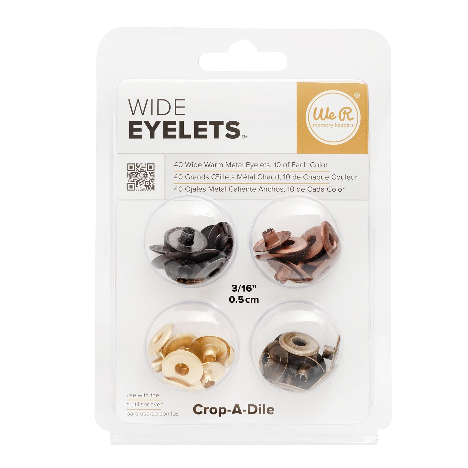 We R Memory Keepers Eyelets We R Memory Keepers Wide Eyelets, Copper Warm Metal, 40 Count (Pack of 1)