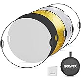 NEEWER 32"/80cm Light Reflector, 5 in 1 Foldable Multi Disc Photography Light Diffuser Translucent/Silver/Gold/White/Black wi