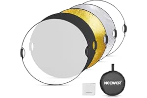 NEEWER 32"/80cm Light Reflector, 5 in 1 Foldable Multi Disc Photography Light Diffuser Translucent/Silver/Gold/White/Black wi