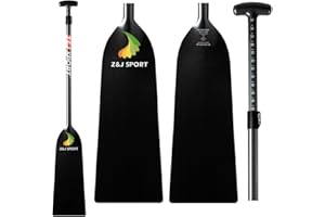 Z&J SPORT Adjustable Dragon Boat Paddle, IDBF Approved Boat Oars, Carbon Fiber Paddle Adjustable T Handle with Adjuster for Dragon Boat Paddler (Range: 43”-52” /110cm-132cm)