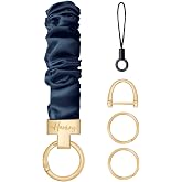 Hovmwey Stretchy Scrunchie Keychain Wristlet, Cute Key Chain Wrist Lanyard Strap for Women Men Car Keys ID Badges Wallet