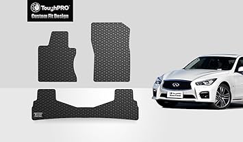 Toughpro Floor Mat Accessories Set Front Row 2nd Row Compatible With Infiniti Q50 All Weather Heavy Duty Made In Usa Black Rubber