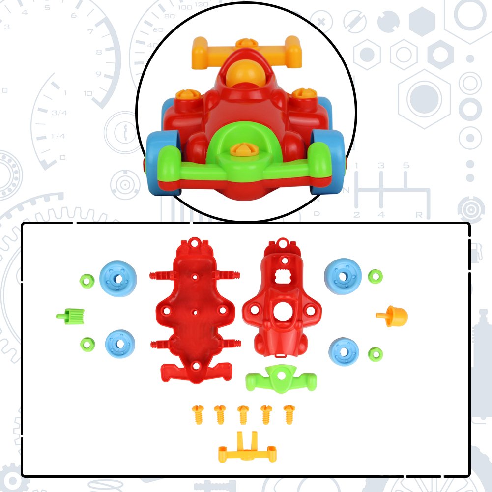 Nuheby Take Apart Cars Toy Disassemble Building Toys Construction Vehicles 2 in 1 Disassembly Racing Cars Educational Toys for Boys Girls 3 4 5 Years Old