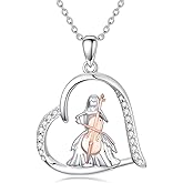 Shusukue Violin/Cello/Piano/Harp/Ballet Necklace for Women 925 Sterling Silver Women Music Art Pendant Necklaces Musical Gift for Daughter/Friends