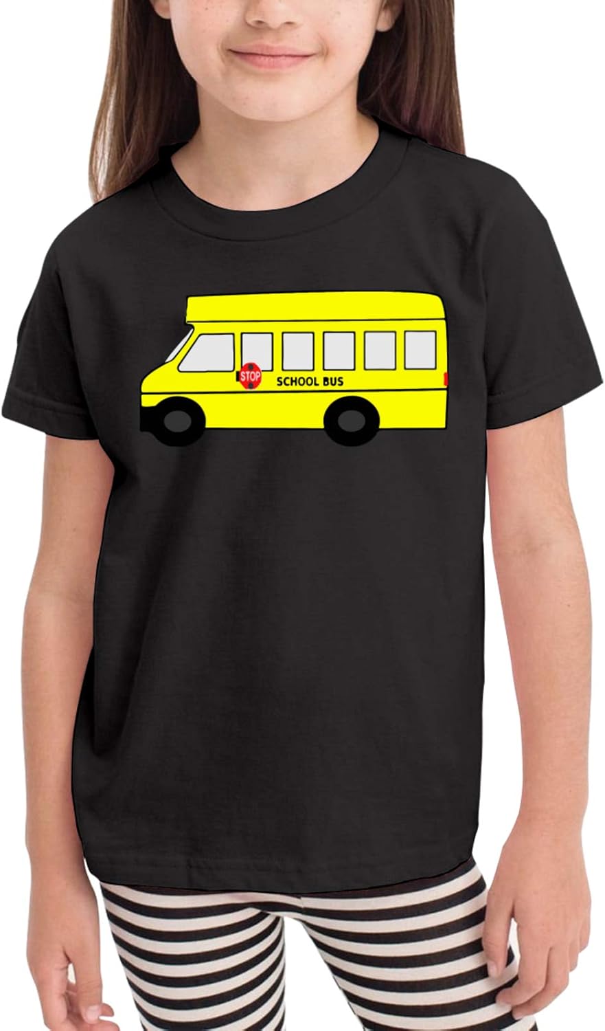 Yellow School Bus Tees Shirt Short Sleeve Graphic Kids T
