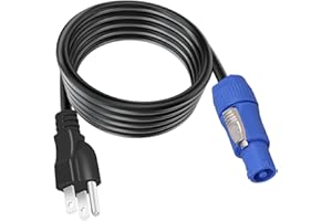 Yubunt 3-Prong NEMA 5-15P to PowerCON Cable 20A 3 Pin PowerCon Input Connector to NEMA 5-15P Connector Cord 16AWG for Outdoor
