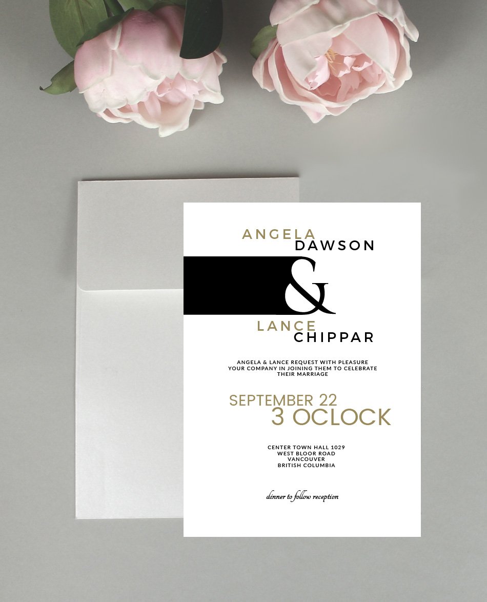 Modern wedding invitations, wedding invitations, classic