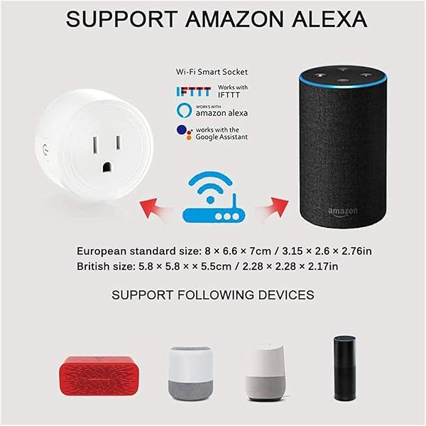 Conector MULTI SMART 16A MINI WIFI SELL SOCKET con Alexa Google Home IFTTT Smart Socket Control de voz calendario y funcin de temporizador sin hub requerido 3PACK Size UK