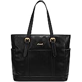LOVEVOOK Laptop Tote Bag for Women,Vintage Leather Work Tote Bag for Women, 17.3 Inch Computer Briefcase Bag,Waterproof Teacher Business Office